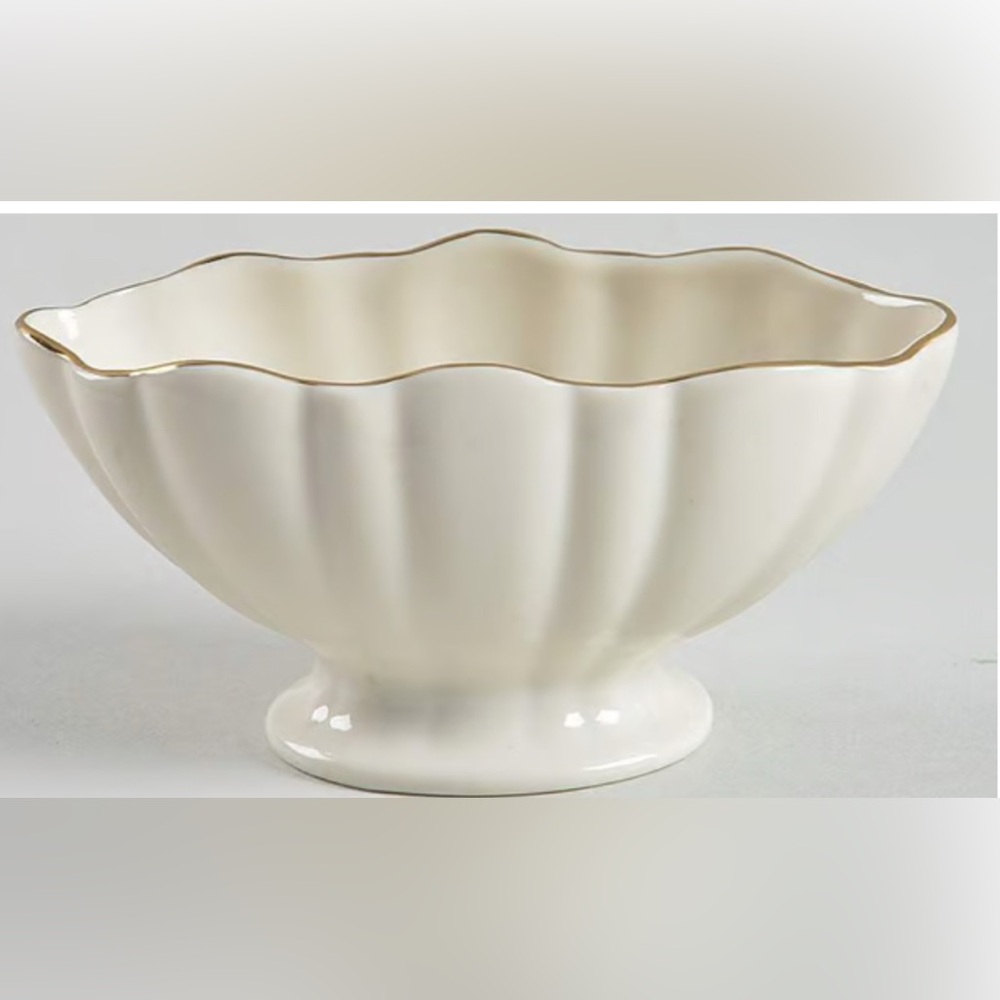 Lenox Symphony mini open sugar bowl - gold tone trim